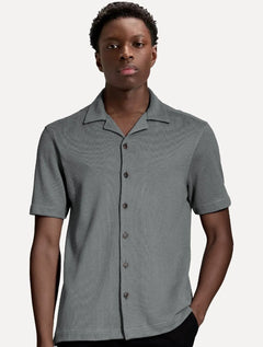 Camisa Aramis Masculina Manga Curta Piquet Bowling Tricot Cinza