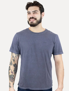 Camiseta Ellus Masculina Cotton Fine Grunge Gothic Classic Azul Médio
