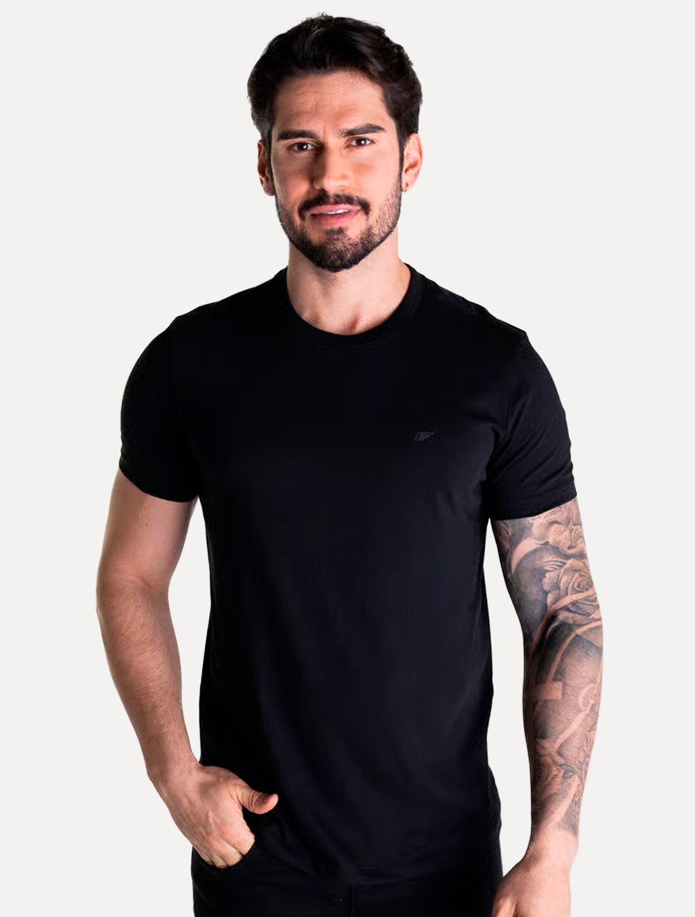 Camiseta Ellus Masculina Pima Cotton Mirror Classic Preta