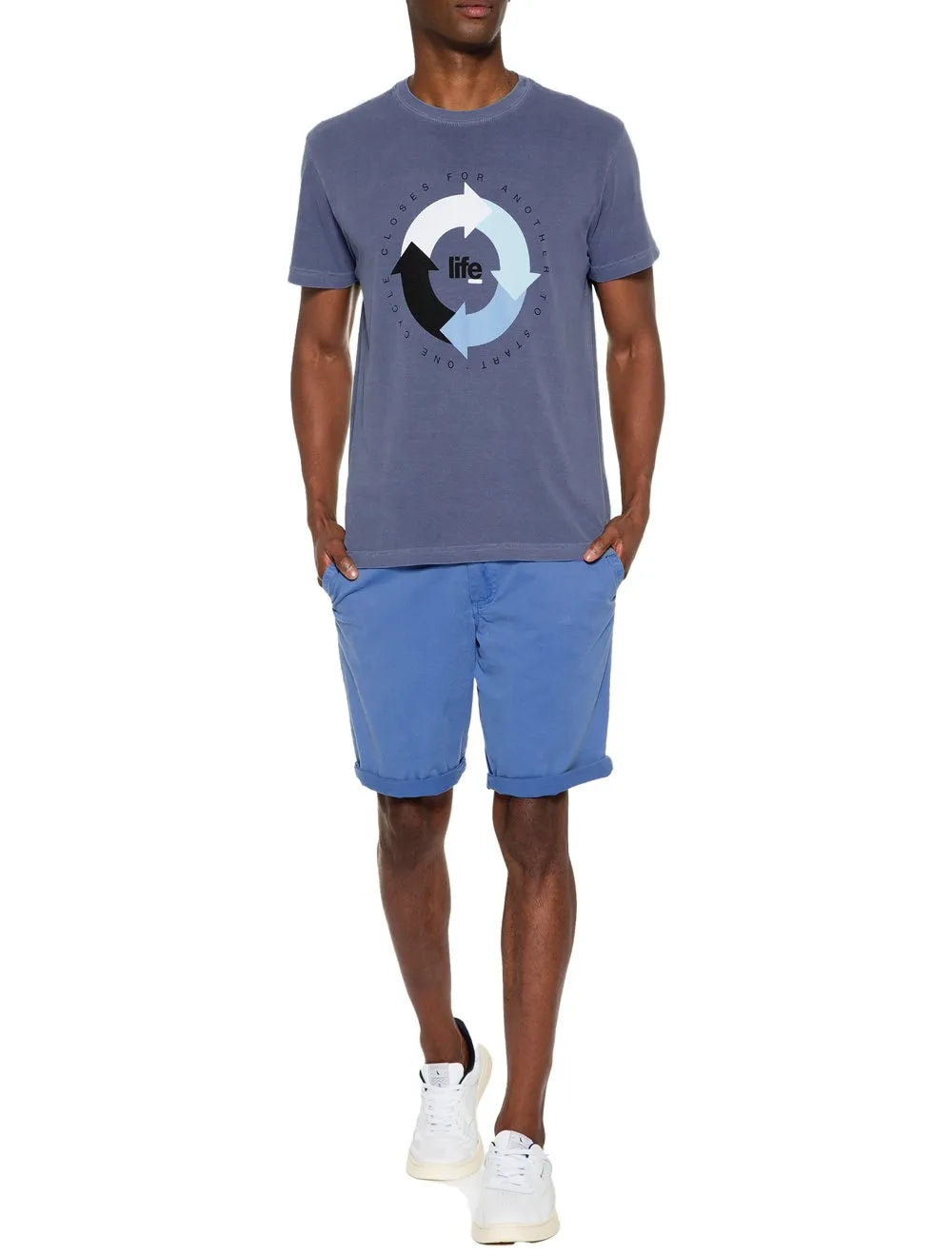 Camiseta Osklen Masculina Regular Rough Stone Eco Life Cycle Azul