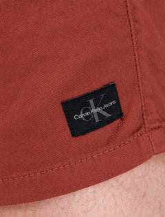Short Calvin Klein Jeans Masculino Color Cós Elástico Black Logo Laranja