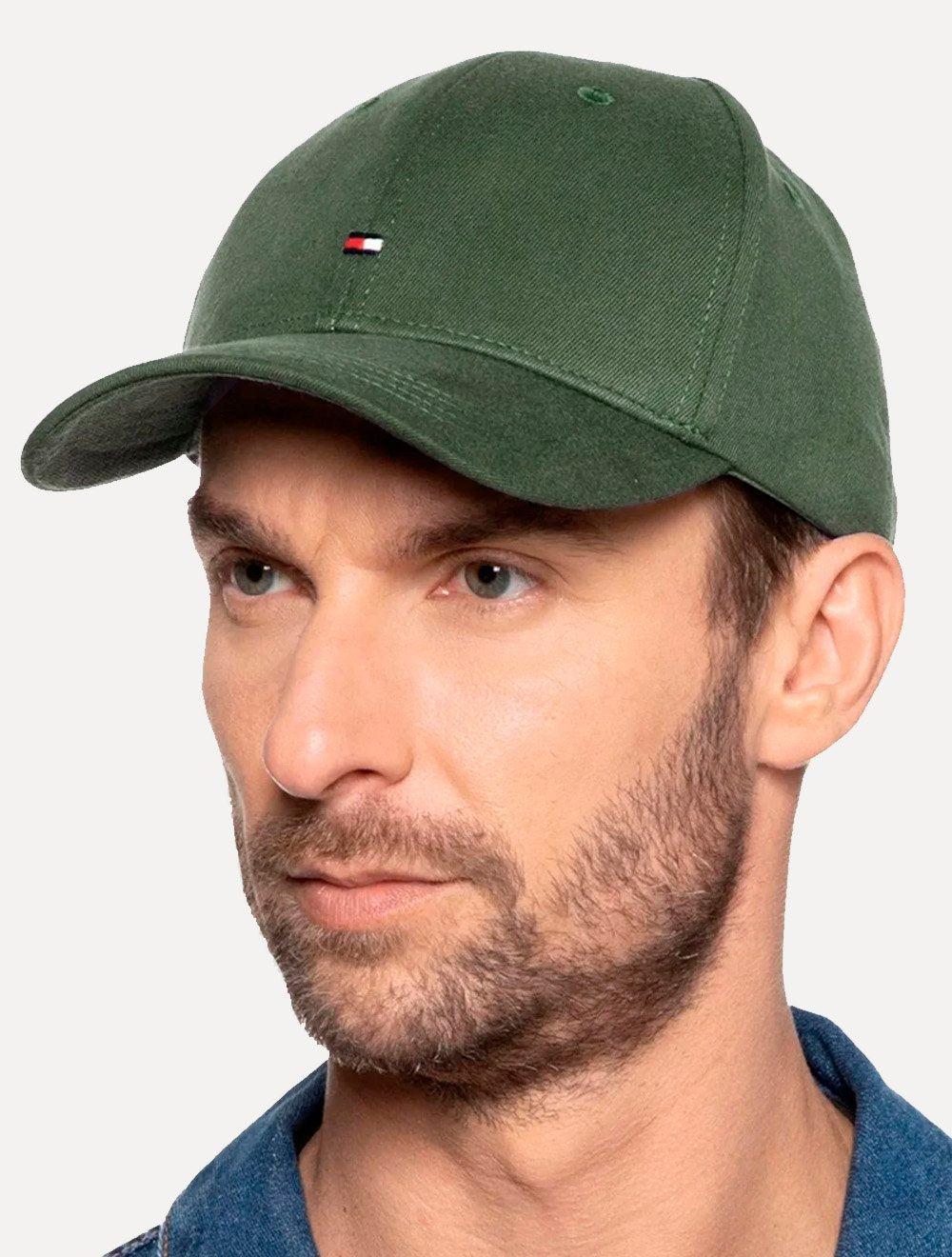 Boné Tommy Hilfiger Masculino Classic Cap Flag Tape Verde Escuro