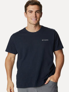 Camiseta Columbia Masculina Grey Logo Azul marinho