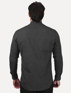 Camisa Aramis Masculina Manga Longa Slim Fil a Fil Antilia Preta