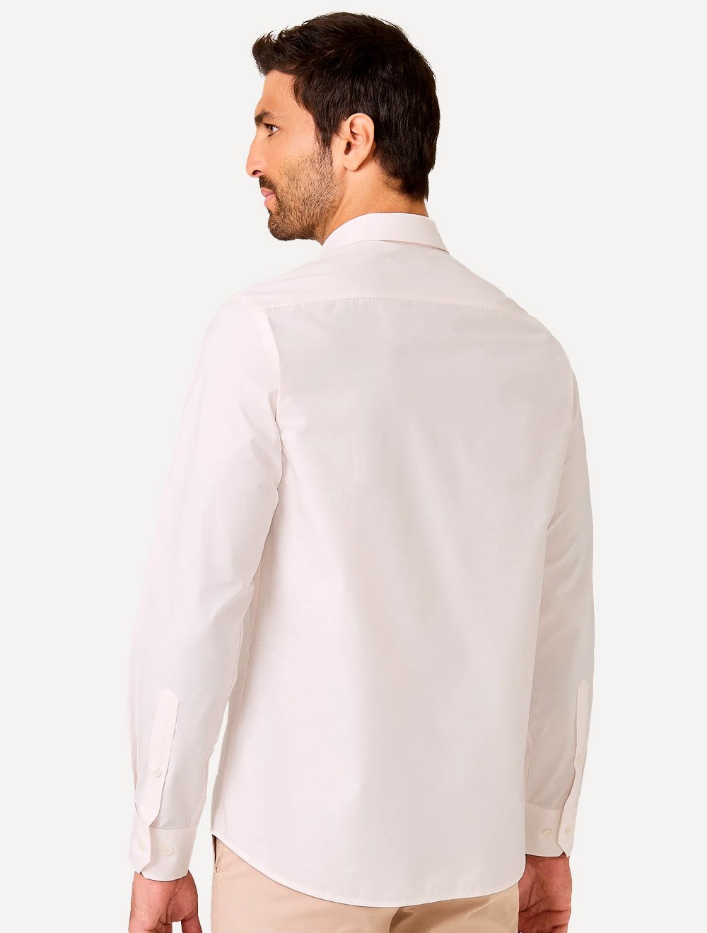 Camisa Dudalina Masculina Slim Tricoline Lisa Rosa Claro