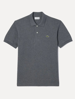 Polo Lacoste Masculina Classic Fit Mescla Cinza Mescla