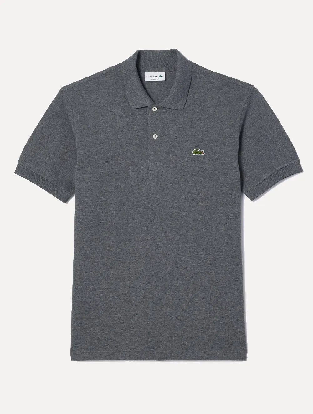 Polo Lacoste Masculina Classic Fit Mescla Cinza Mescla