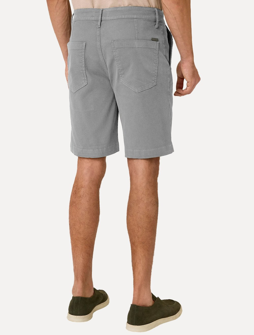 Bermuda Dudalina Masculina Sarja Right Textura Cinza Claro