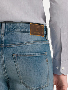 Calça Guess Jeans Masculina Slim Straight Del Mar Azul Médio