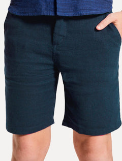 Bermuda Reserva Infantil Casual Linho Tal Pai Tal FIlho Azul Marinho