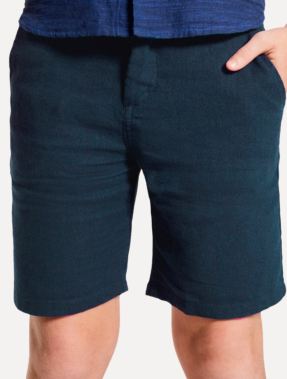 Bermuda Reserva Infantil Casual Linho Tal Pai Tal FIlho Azul Marinho