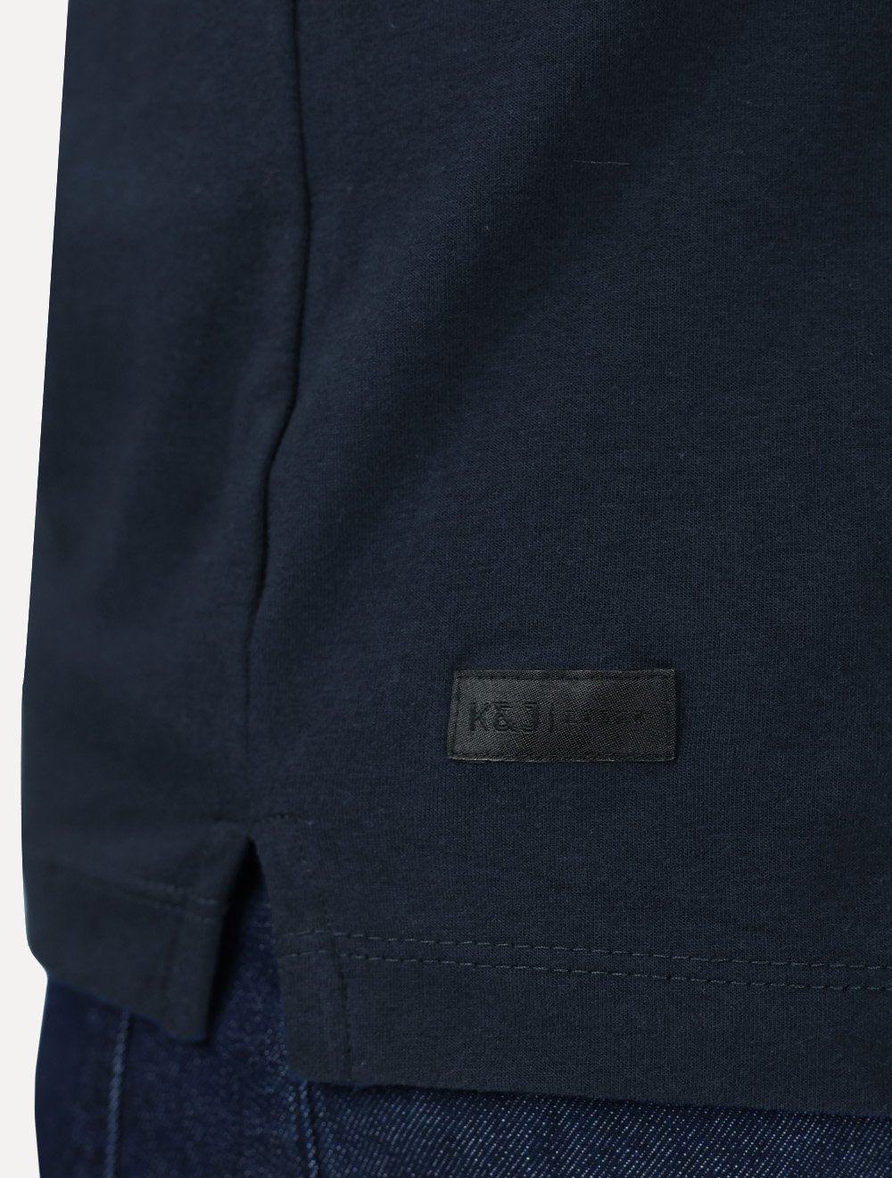 Camiseta K&J Black Cotton Flex Slim Azul Marinho