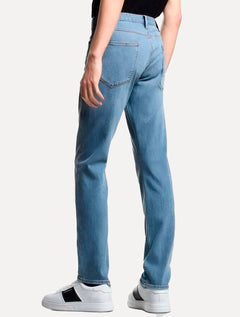Calça Jeans Empório Armani Masculina J06 Slim Fit  Cintura Regular Azul Claro