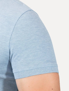 Polo Tommy Hilfiger Masculina Slim Piquet 1985 Azul Claro Mescla