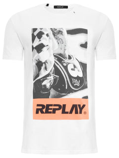 Camiseta Replay Masculina Helmet Silk Branca
