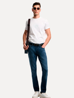 Calça Jeans Empório Armani Masculina J06 Slim Fit Low Waist Azul