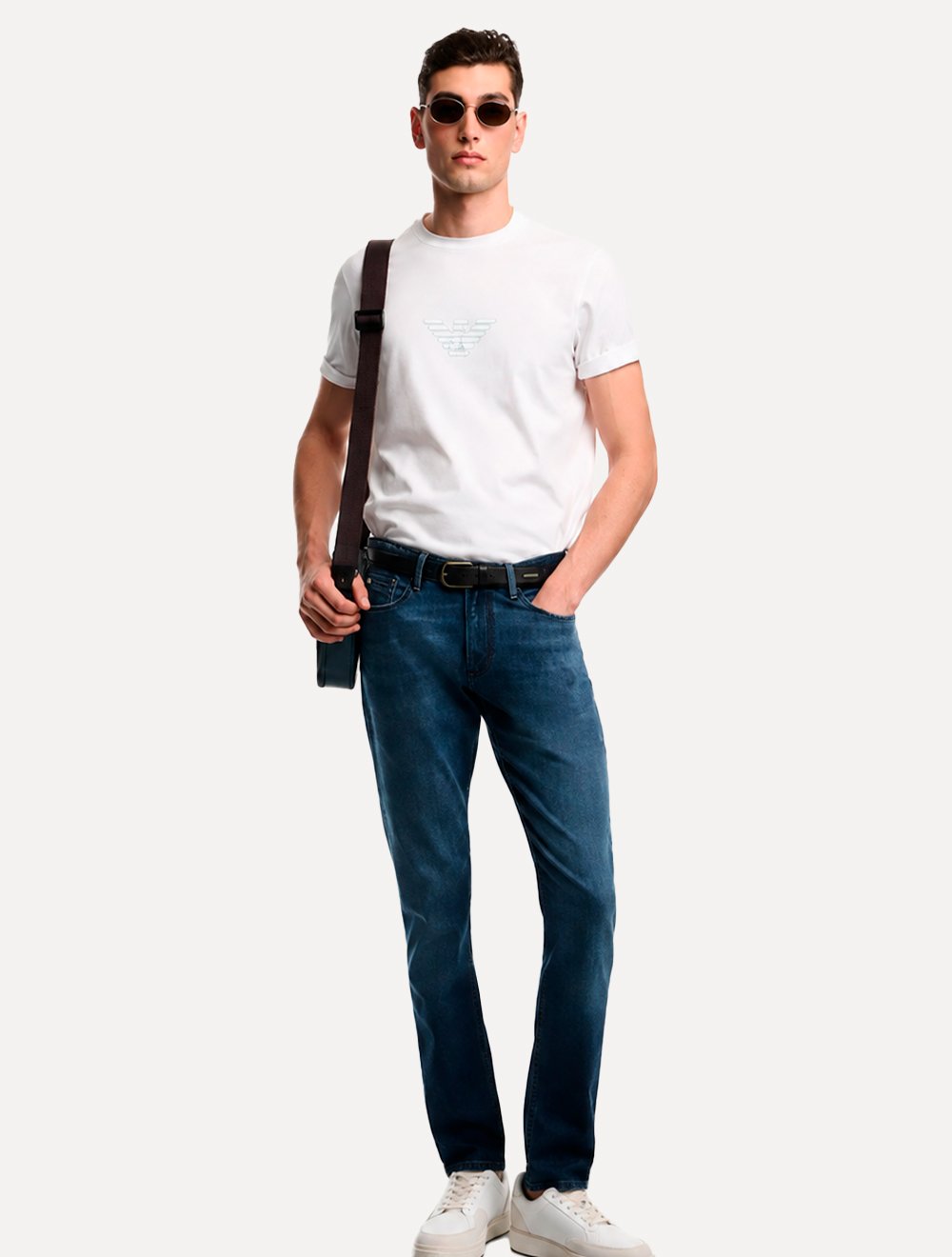Calça Jeans Empório Armani Masculina J06 Slim Fit Low Waist Azul
