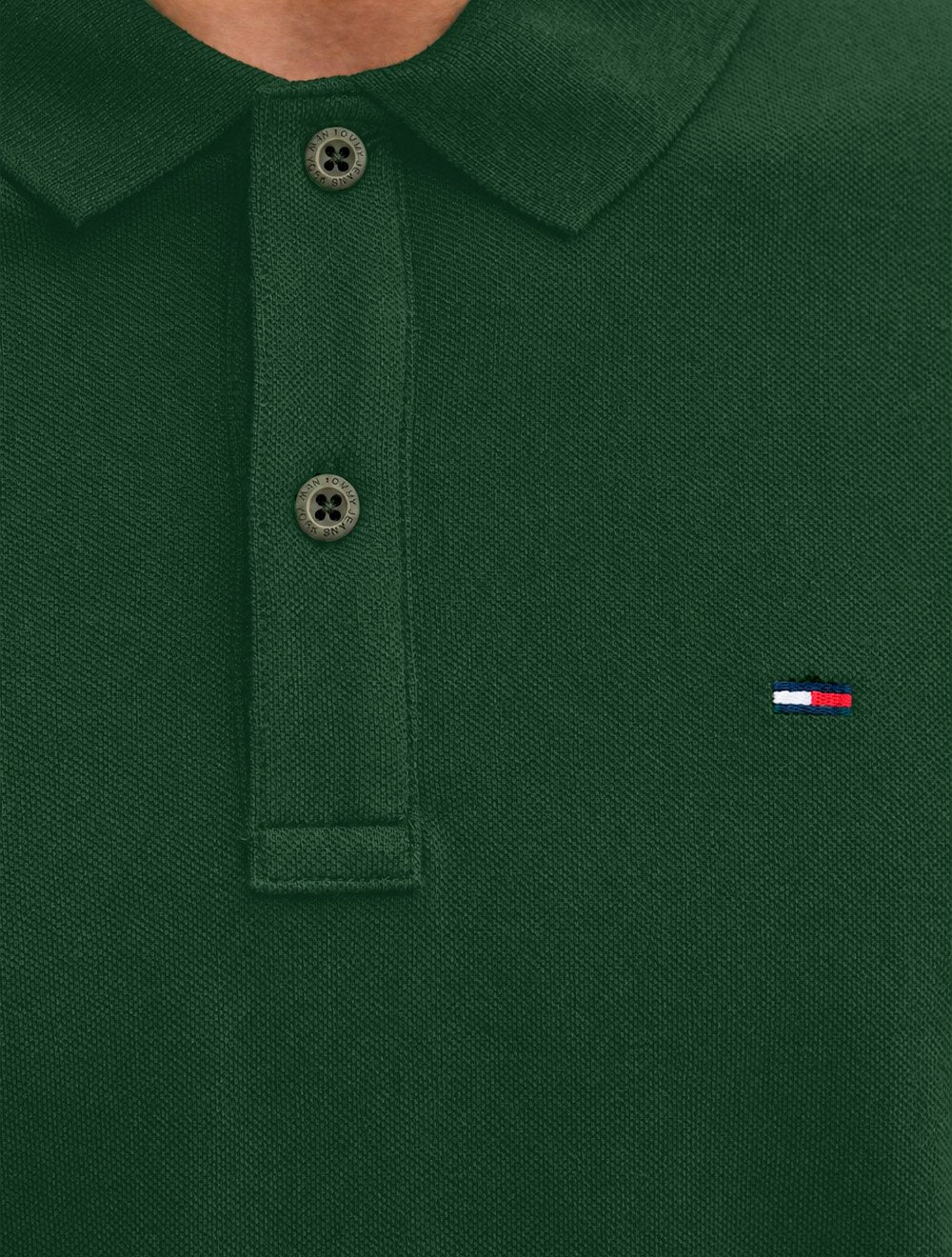 Camisa Polo Tommy Hilfiger Masculina Piquet Regular Placket Verde