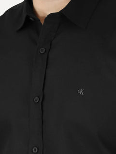 Camisa Calvin Klein Jeans Masculina Manga Curta Básica Logo Peito Preto