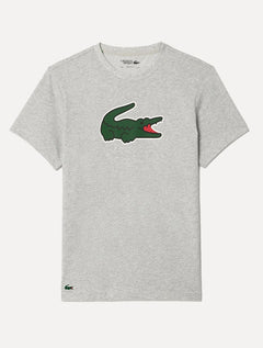 Camiseta Lacoste Masculina Regular Sport Dry Print Croco Cinza Mescla