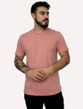 Camiseta Aramis Masculina Malha Fio a Fio Rosa Mescla