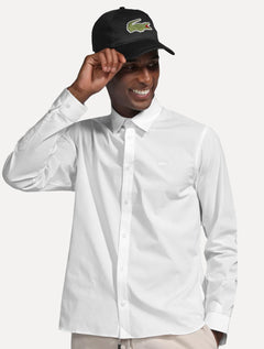Camisa Lacoste Masculina Slim Fit Stretch Mono Branca