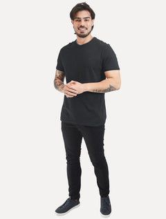Camiseta Aramis Masculina Grey Friso Gola Mono Logo Azul Marinho