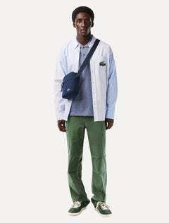 Polo Lacoste Masculina Classic Fit Mescla Azul