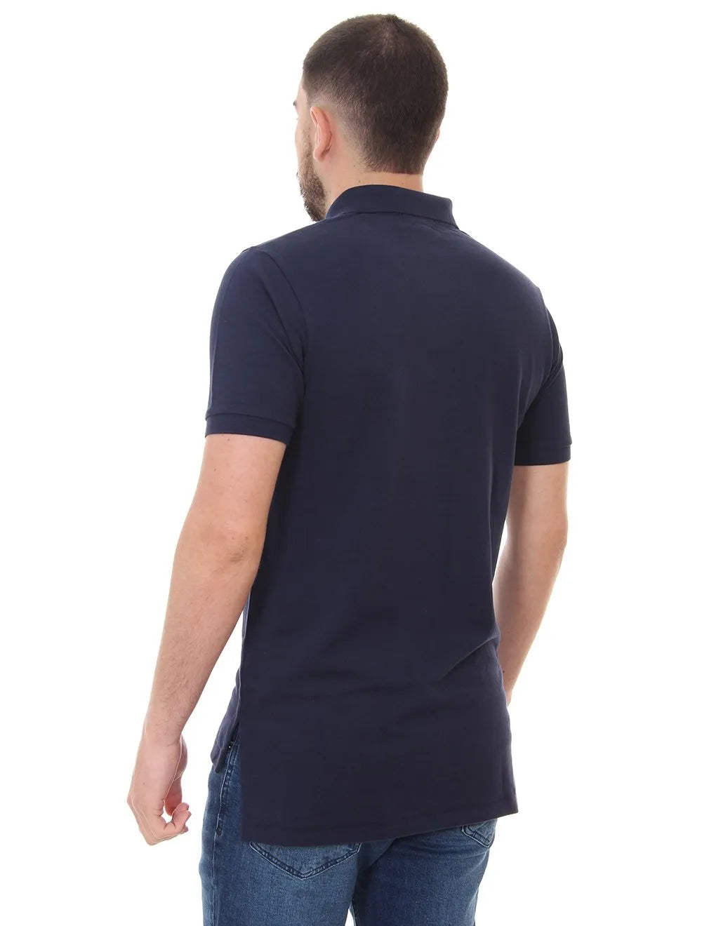 Polo Ralph Lauren Masculina Custom Fit Red Icon Azul Marinho