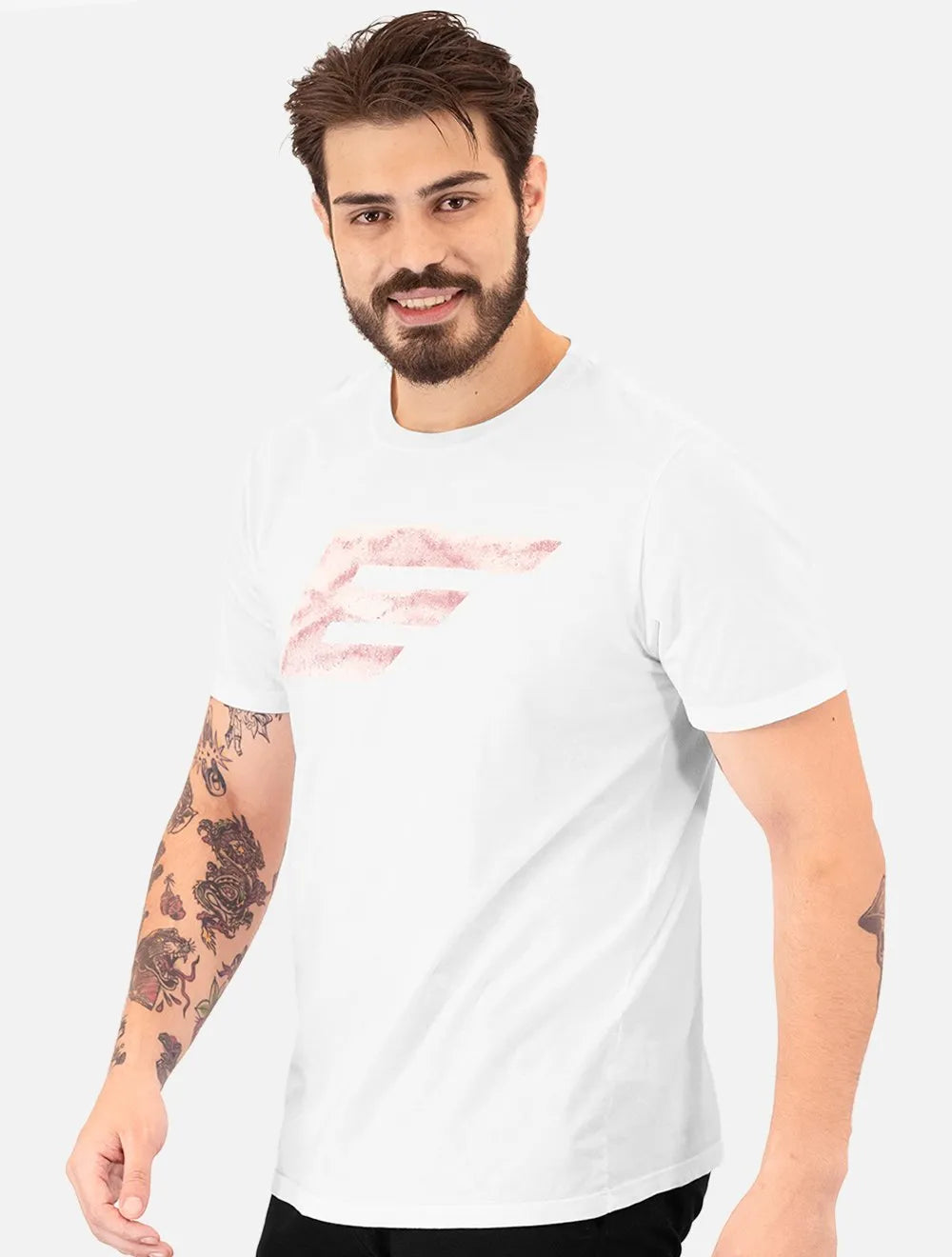 Camiseta Ellus Masculina Cotton Fine Maxi Easa Pink Classic Branca
