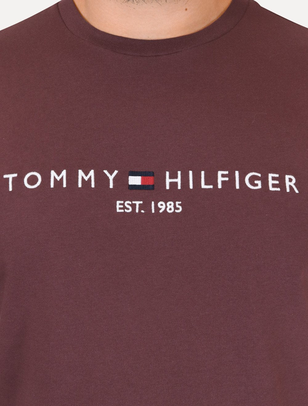 Camiseta Tommy Hilfiger Masculina Core Logo Tee Bordô