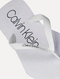Chinelo Calvin Klein Swimwear Silk Basic Logo Branco