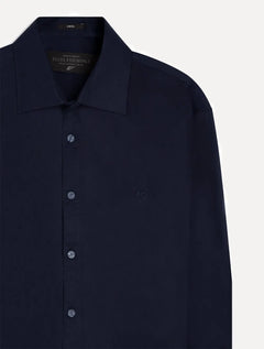 Camisa Ellus Masculina Tricoline LY Classic New Italian Azul Marinho