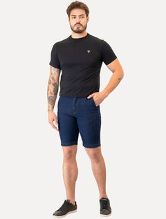 Bermuda Lacoste Jeans Masculina Essential Cotton Azul Escuro