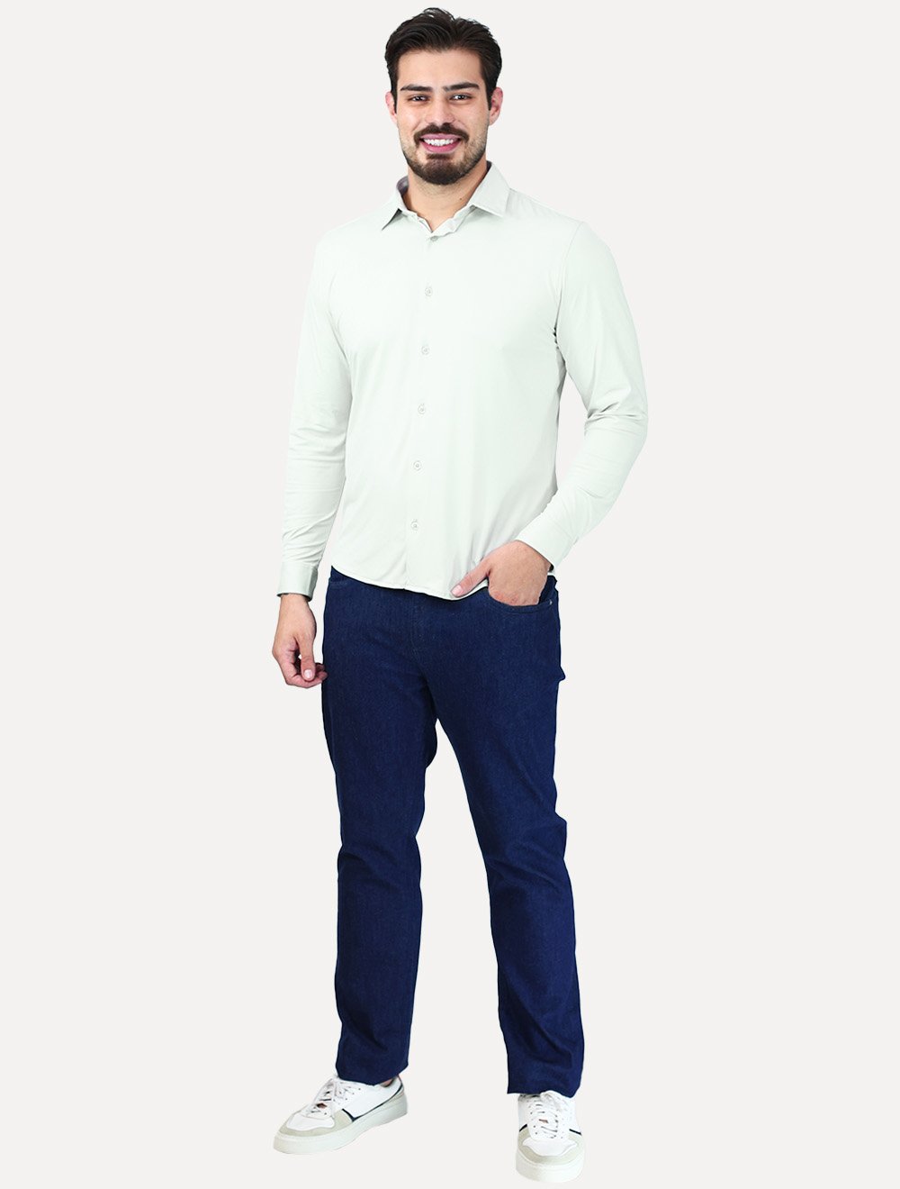 Camisa King & Joe Travel Pack Teck Cinza Claro