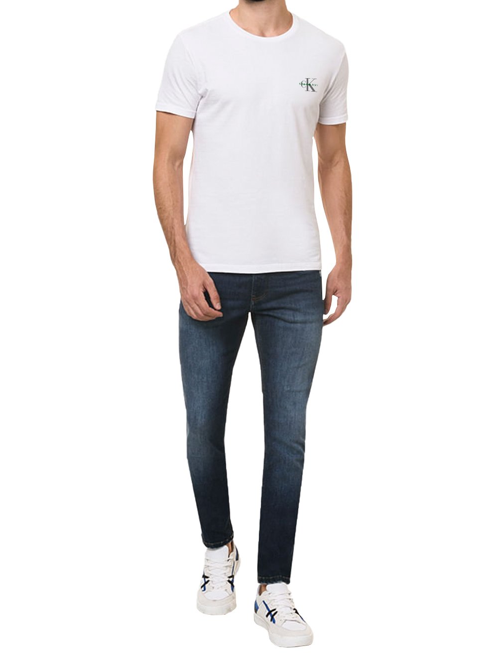 Camiseta Calvin Klein Jeans Masculina New Logo Re Issue Branca