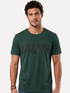 Camiseta John John Masculina Regular Matchpoint Verde Escuro