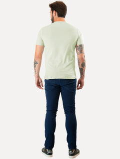 Camiseta Guess Masculina Big Logo Los Angeles Bordado Verde Claro