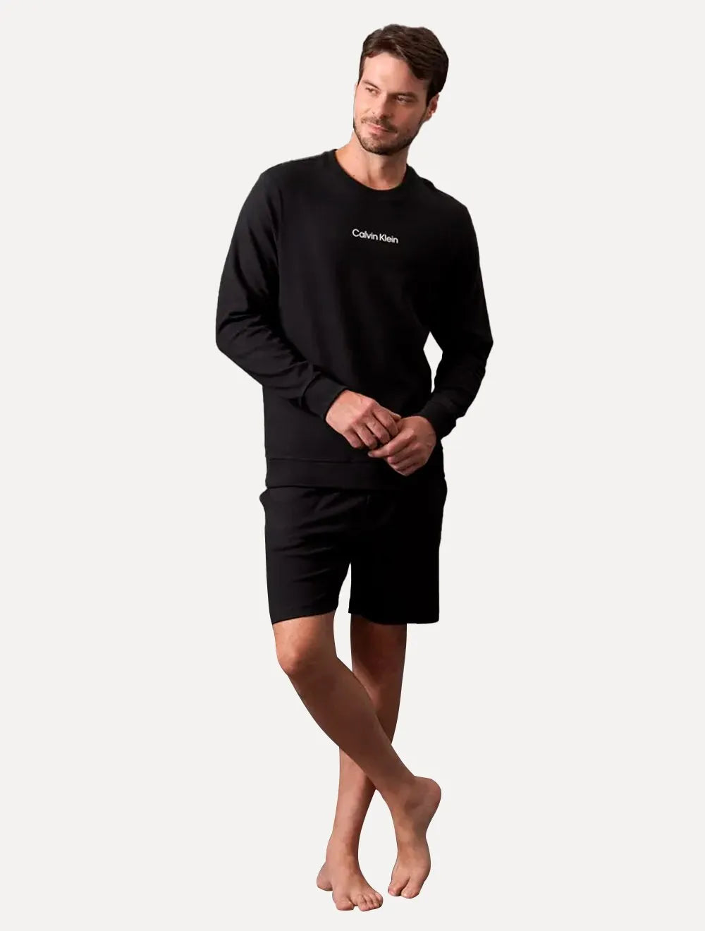 Blusão Calvin Klein Masculino Crewneck Suedine Soft Lounge Preto