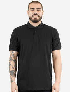 Polo Dixen Masculina Piquet Gola Lisa Preta