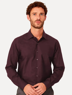 Camisa Dudalina Masculina Slim Tricoline Lisa Bordô