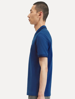 Polo Fred Perry Masculina Piquet Regular Black Twin Tipped Azul