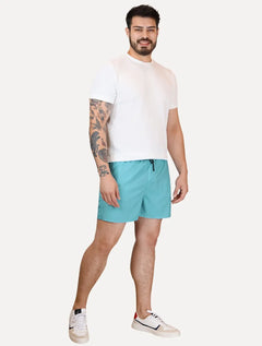 Short Reserva Masculino Beachwear Basico Textura Azul Turquesa