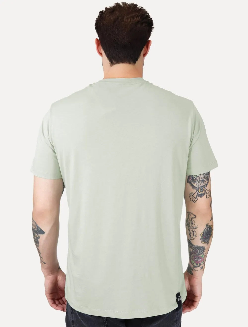 Camiseta Armani Exchange Masculina Regular Circle AX Logo Verde Claro