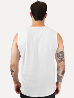 Regata King & Joe Masculina Logomania Circle Script Peito Branco