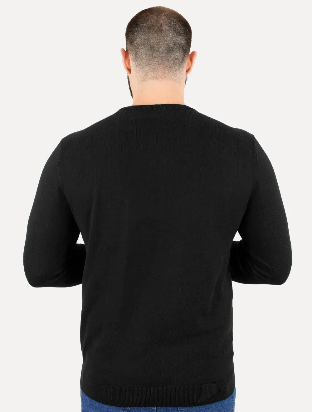 Suéter Calvin Klein Jeans Masculino Crewneck Tricot Liso Preto