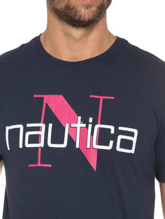 Camiseta Nautica Masculina N Logo Azul Marinho