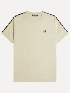 Camiseta Fred Perry Masculina Regular Dark Contrast Tape Ringer Off-White