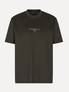 Camiseta Empório Armani Masculina Jersey Logo Chest Verde Escuro