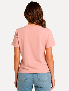 Camiseta Guess Feminina Bust Logo Rosa Claro
